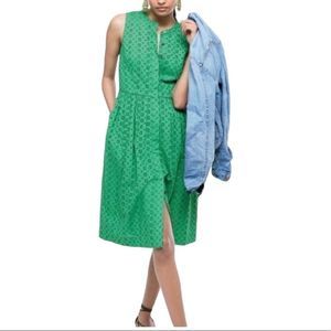JCrew kelly green eyelet dress. Size 2